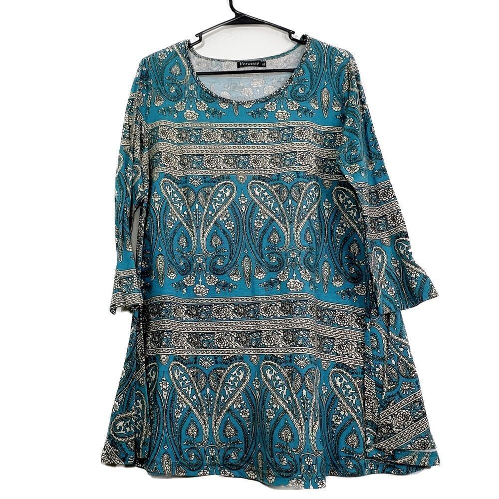 Veranee‎ long sleeve tunic, women’s, XL, stretchy, soft, abstract, oversized